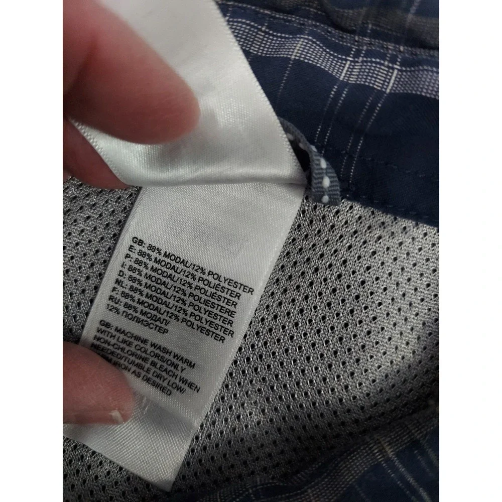 The North Face Shirt Mens XL‎ Blue Plaid Roll Tab Sleeve Outdoor Hiking Utility
